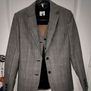 Woman's Burberry London Blazer plaid with vest attached inside size 6